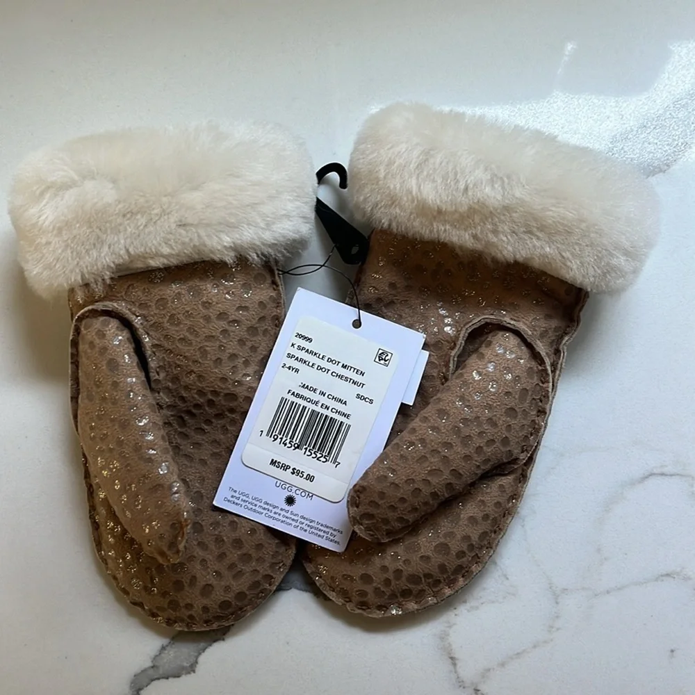 NWT UGG Kids Sparkle Dot Mittens